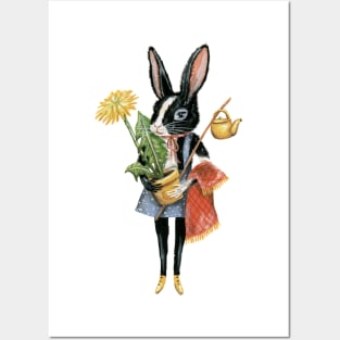 Milly the black and white rabbit Posters and Art